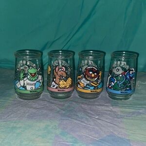 Set of 4 out 6 pc Muppets in Space Character Glasses Welch’s